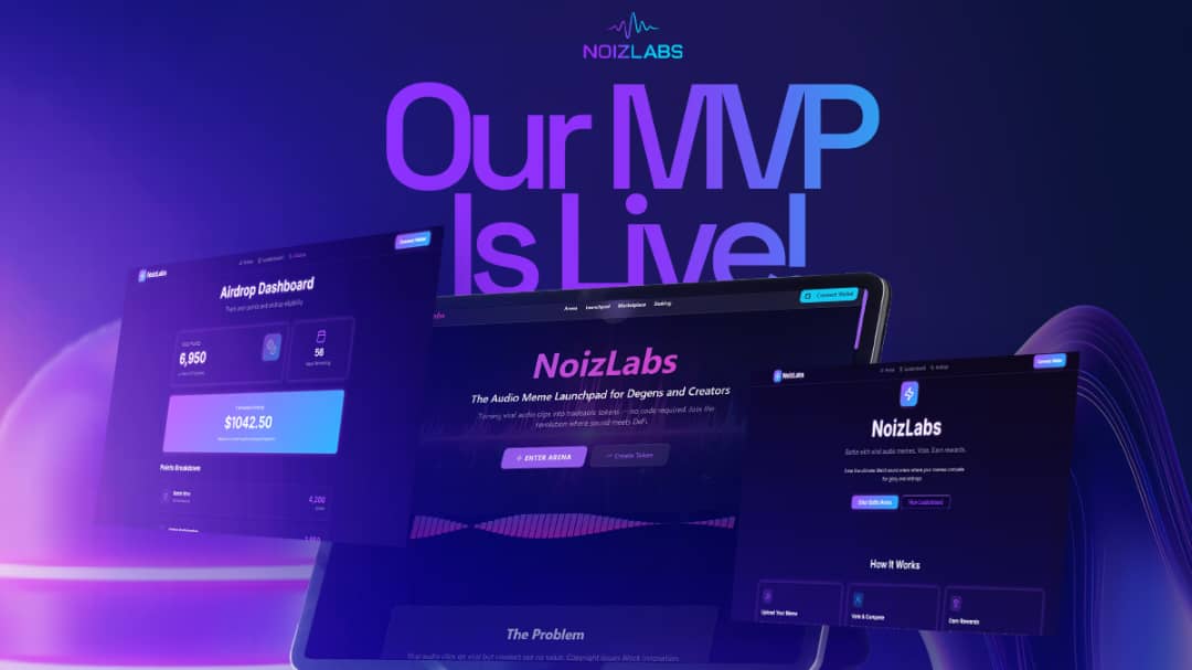 Hey_blockchain's tweet image. GM GM guyss...

​Another day, another design share! Today, I&apos;m showing more of my work for the @NoizLabs_io project.
​Their MVP just went live some days ago, and what they&apos;re doing is fantastic. Be sure to check it out and be a part of it!

​Visit: noizlabs.vercel.app 😌💯