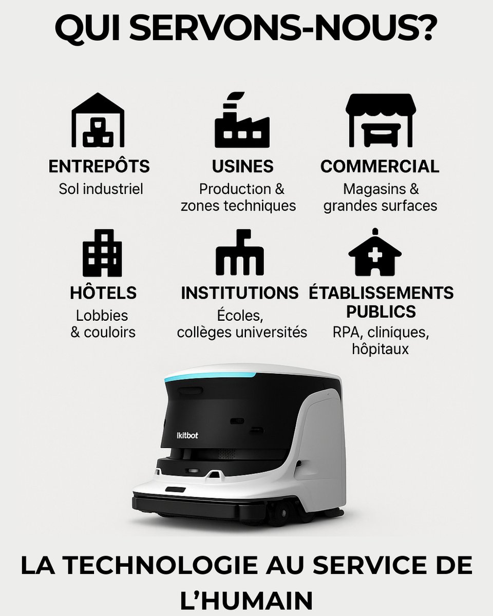 ExobotRobotique's tweet image. Chez Exobot, nous croyons que la qualité du nettoyage ne doit jamais dépendre de la fatigue, du personnel disponible ou du moment de la journée.

L’IKITBOT ONE-S55 est un robot de nettoyage autonome conçu pour assurer une qualité constante!

🔗exobot.ca/ikitbot