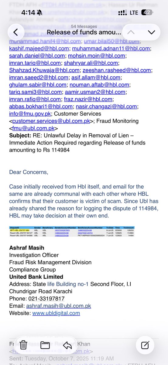 Don't waste your stress-expecting HBL to resolve an issue is like expecting a sloth to win a 100-meter sprint. They'll drag your case so long you'll start wondering if they're secretly trying to set a world record for "Longest Pending Complaint."
<a href="/HBLCare/">HBL Customer Care</a> <a href="/HBLPak/">HBL</a> <a href="/StateBank_Pak/">SBP</a>