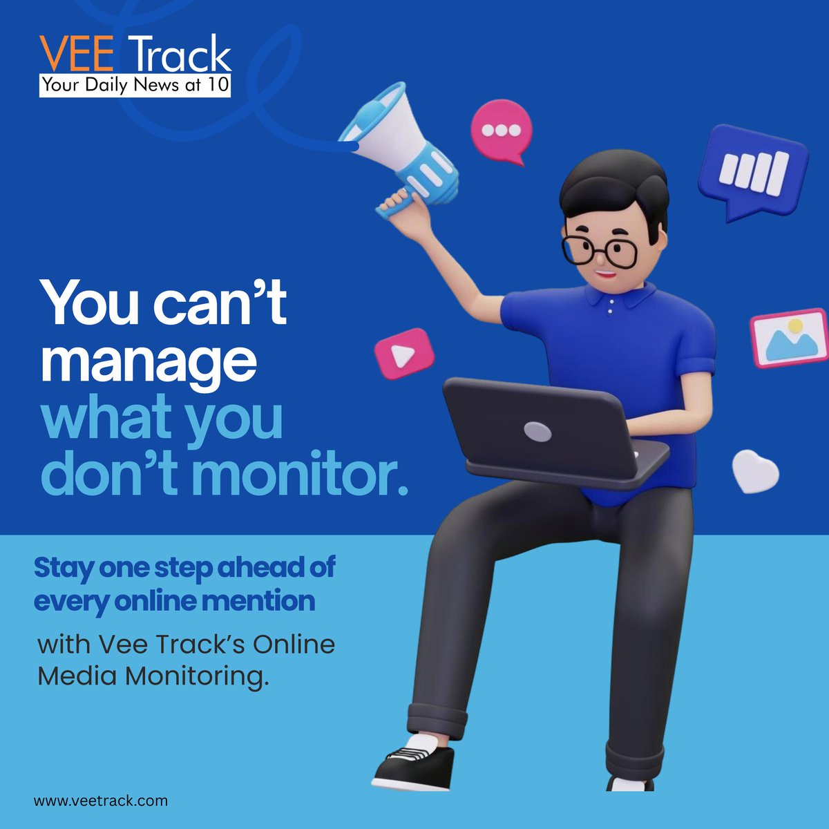 VeeTrack's tweet photo. Own the narrative with Vee Track’s Online Media Monitoring: real-time alerts, smart tracking across news, blogs &amp; forums, and actionable insights, because faster listening means faster leading.
#VeeTrack https://t.co/ryZ08uM2pg