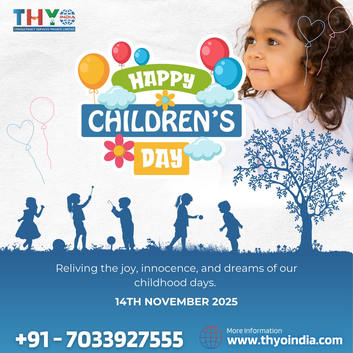 thyoindia's tweet photo. 🎈 Happy Children’s Day from THYO India!
Celebrating the bright minds who will shape tomorrow with creativity, courage, and innovation.
Let’s inspire every child to dream big and grow confidently. 🌟
#ChildrensDay #THYOIndia #FutureLeaders #InspiringYoungMinds #BrightFuture https://t.co/TjHelxHbSH