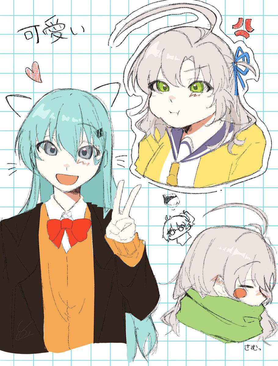 落書き
#艦これ　#艦これイラスト　#衣笠さん　#鈴谷さん