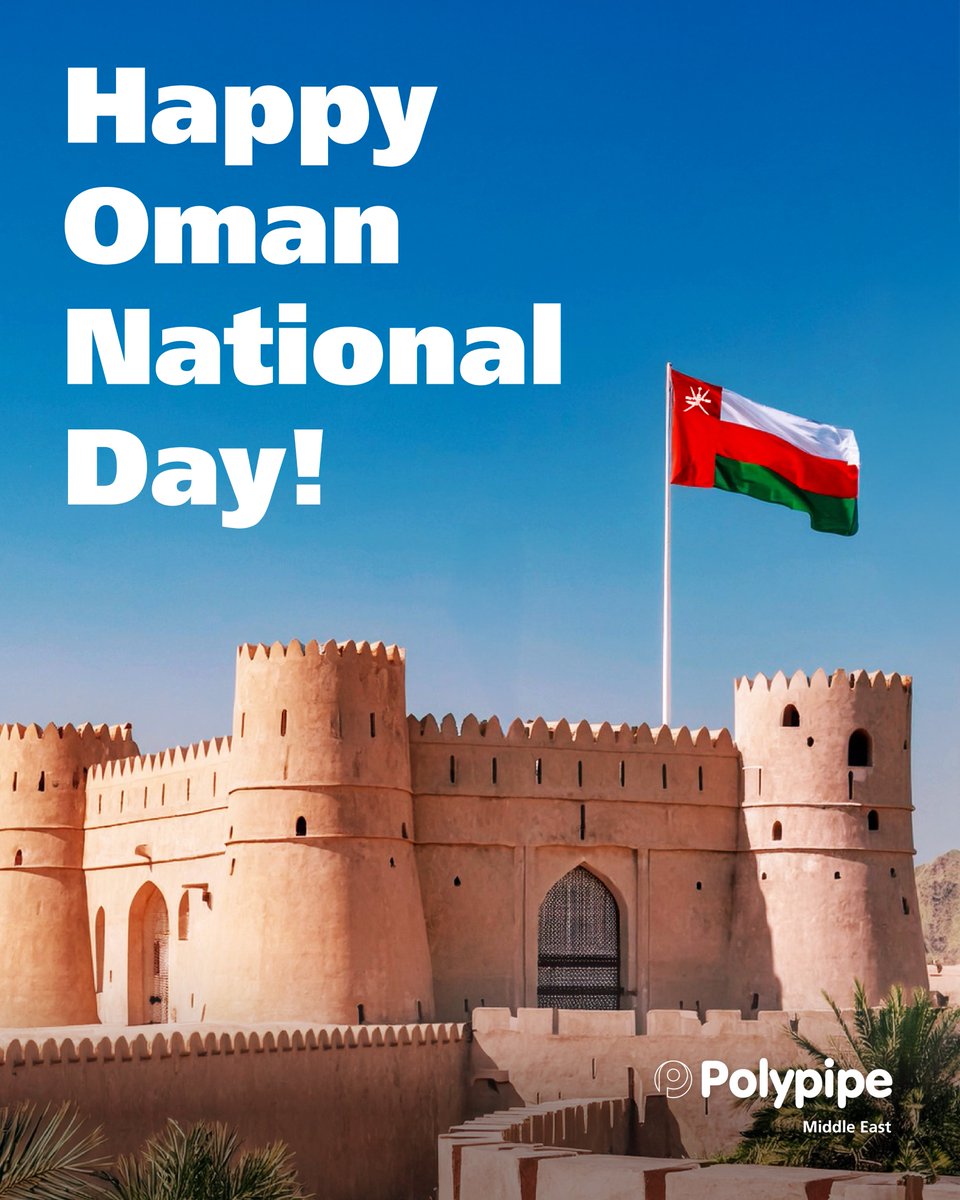 Today we celebrate the rich heritage, progress, and unity of the Sultanate of Oman. Happy Oman National Day! 🇴🇲

#OmanNationalDay #CelebratingTogether