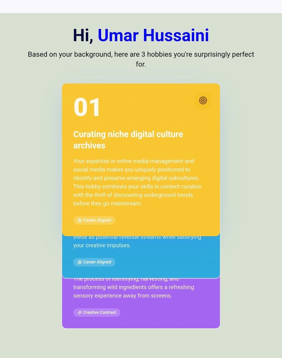 Mai_Nasara154's tweet image. My LinkedIn data tells me that I need to get a life outside of work by taking up urban foraging and wild food preparation.
Harness your data to find your hidden passion: app.vana.com #datarevolution