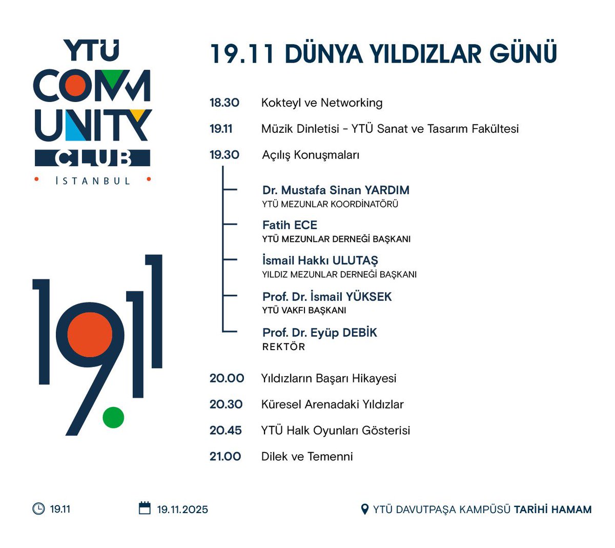 19.11 Yıldızlılar Günü’nde buluşmaya davetlisiniz. 💫