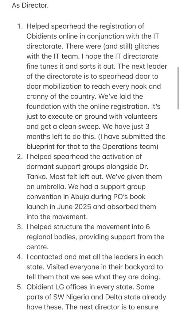 HighChiefOkoro's tweet image. The coward deleted the tweet.

Let’s save it.

RESIGNATION AS DIRECTOR MOBILIZATION, OBIDIENT MOVEMENT AND STRUCTURE.

— Morris Monye