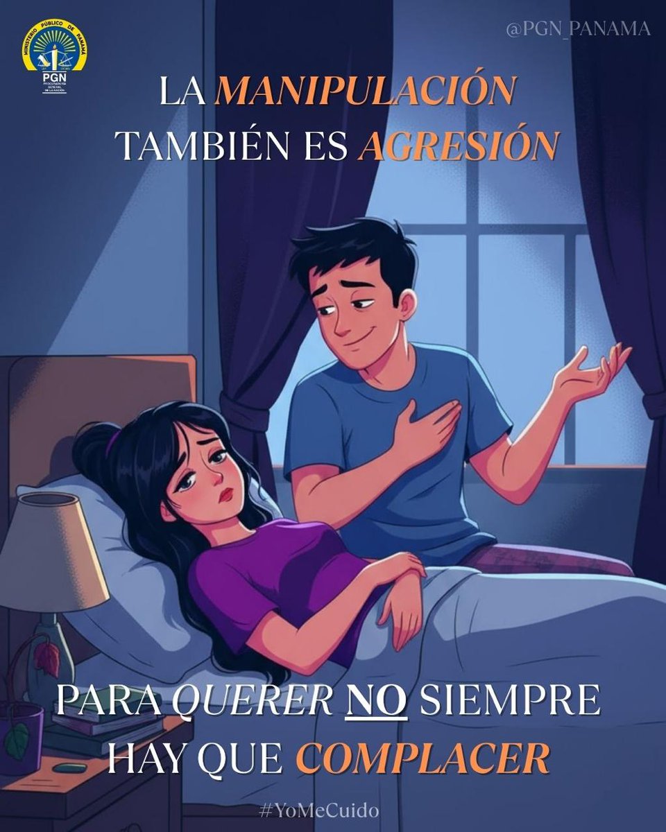 PGN_PANAMA's tweet image. La MANIPULACIÓN es una forma de AGRESIÓN silenciosa. 😔

NO te dejes llevar por la CULPA. Aprende a decir NO y DEFIENDE tus LÍMITES. 🤚⛔

#YoMeCuido #SaludMental #AutoAyuda