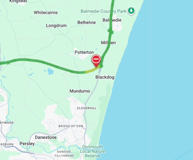 trafficscotland's tweet photo. UPDATE❗ ⌚ 13:20
🛣️ #A90 Blackdog Junction
⛔Now CLOSED in both directions due to a vehicle fire
🚔Emergency services are at scene
❗Please #AvoidTheArea at this time
🗺️ Further incident information available at https://t.co/YhNVx5VKCN
@ARL_AWPR https://t.co/0c4ut1jAYG