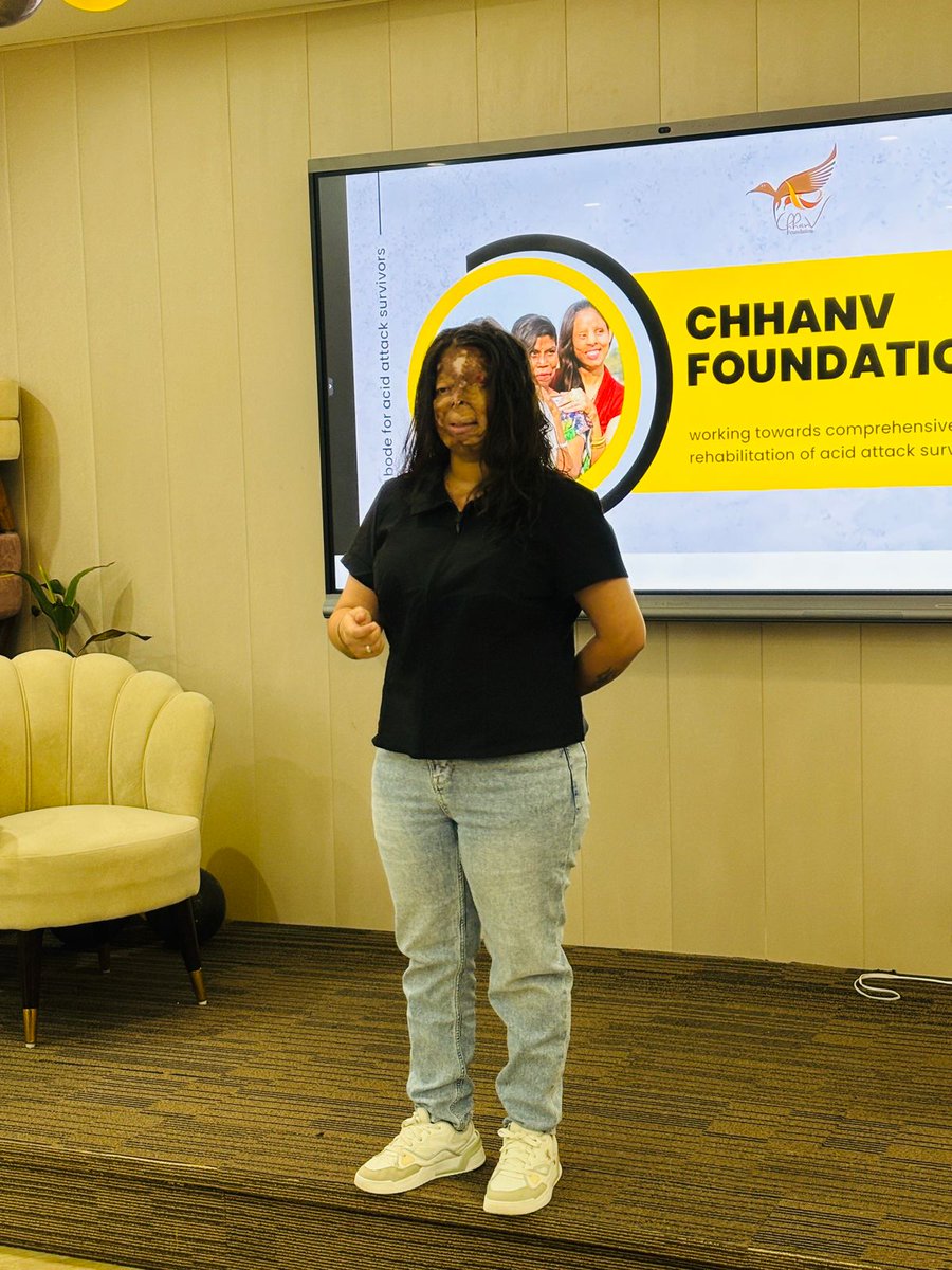 On the occasion of Children’s Day, the Principal of Noida Modern School,  Author &amp; Teacher Miss Preeti Saraswat, the Chief Prefect Boy and the Chief Prefect Girl visited the Chhanv Foundation to meet our #sheroes and understand the work we do for acid attack survivors. We also