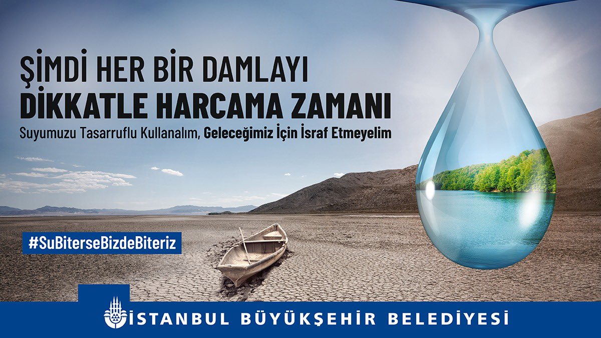 Suyun her damlası geleceğimiz demek. 

İklim değişikliği, kuraklık, nüfus yoğunluğu su kaynaklarımız üzerindeki baskıyı her geçen gün artırıyor. Hep birlikte atacağımız küçük ama etkili adımlarla geleceğimizi koruyabiliriz.

Bireysel su tüketimimizi sadece %10 azaltarak,