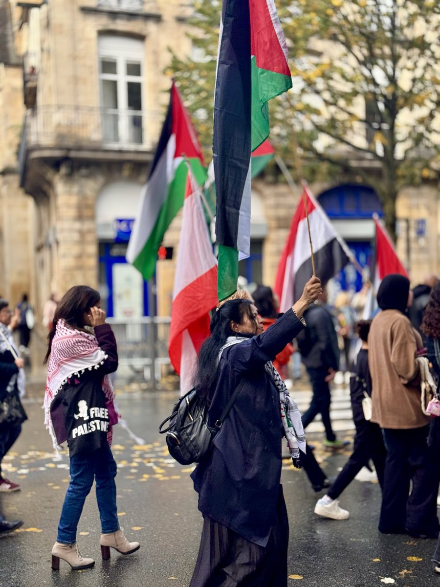 ComiteAction's tweet image. 6/6 Retour sur la 107e manifestation du CAP à Bordeaux le 8 novembre en soutien avec la lutte du peuple 🇵🇸 et tous les pro🇵🇸 réprimés 
Nouvelle manif samedi 15 Novembre dès 15h30 place de la Victoire 
On ne lâche rien 
PALESTINE vivra ! PALESTINE vaincra
#Gaza #Bordeaux #Kiev