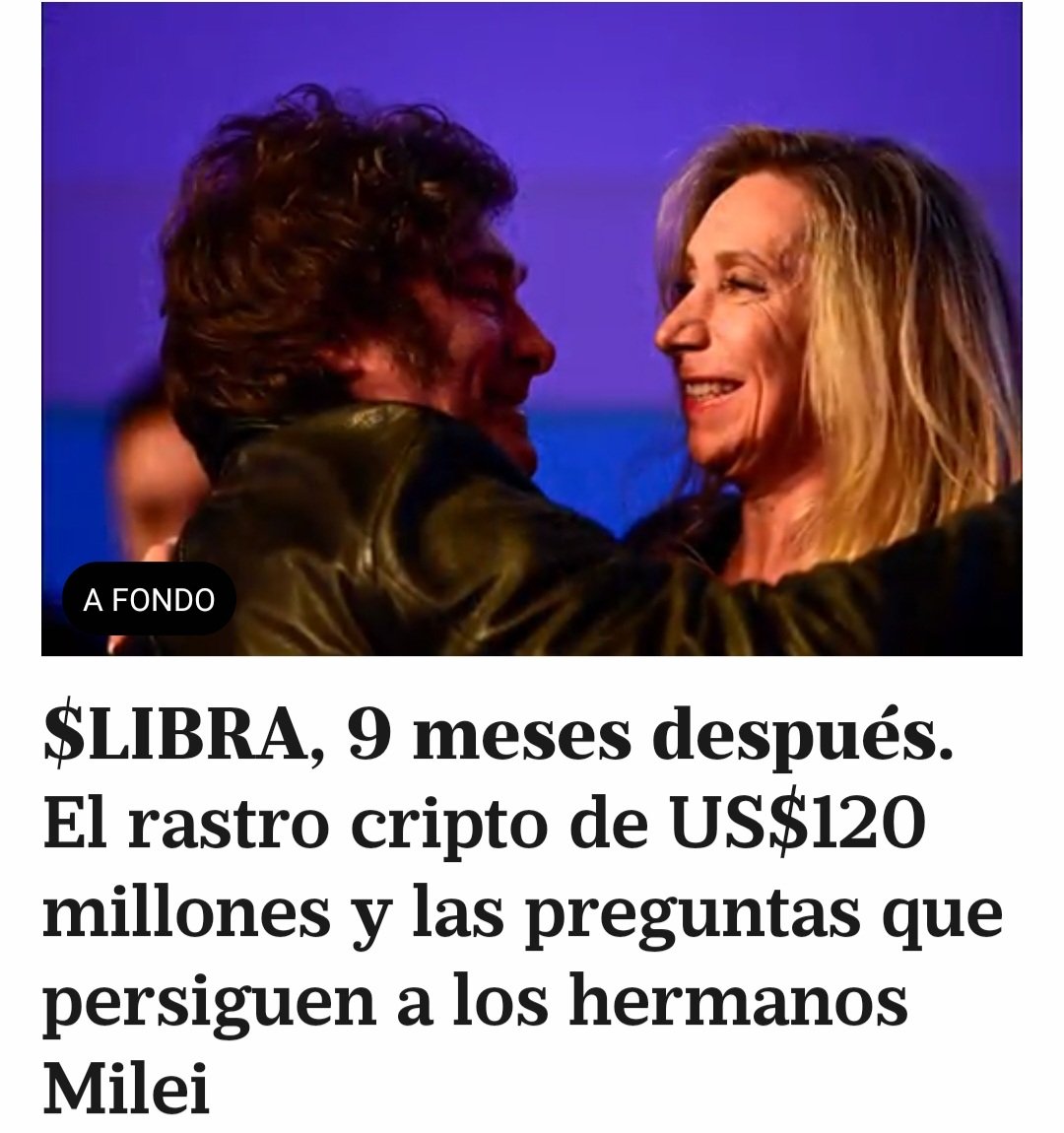 Que las relaciones carnales con eeuu no nos hagan olvidar la corrupción mileista
Caso libra
Valijas Stturice
Caso Spagnuolo
Caso Espert
Caso coimas anses
Caso narco diputada Río Negro
Caso desaparición oro y muchas cositas mas....
El periodismo?
En extashis con lo de eeuu...