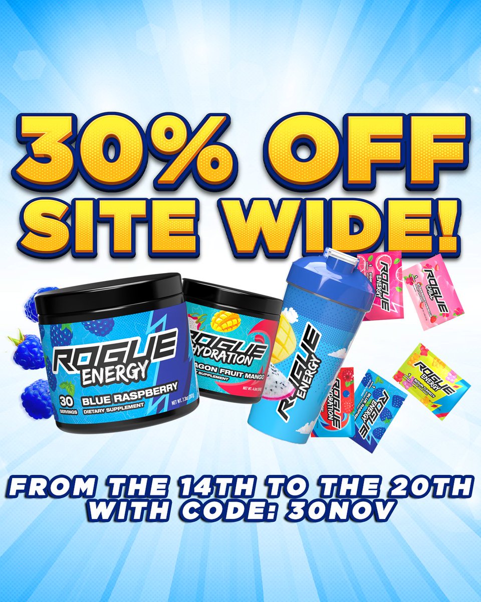 HOLIDAY FLASH SALE

All Rogue Energy orders are 30% Off of for a limited time.  Simply use code: 30NOV

RogueEnergy.com