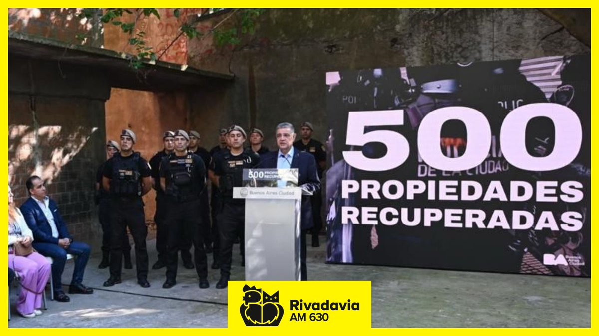 Rivadavia630's tweet image. 🔴 El Gobierno porteño informó que recuperó 500 propiedades usurpadas: “No cambiaron las leyes, lo que cambió fue la decisión política”, dijo Jorge Macri.

En un acto en el barrio de Belgrano, el Jefe de Gobierno informó que ya se concretaron 500 operativos de restitución de…