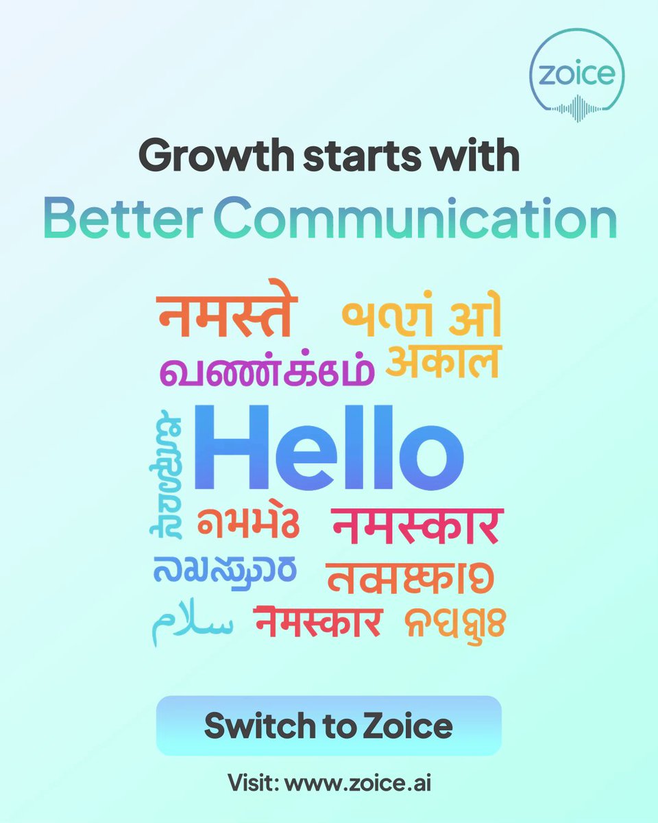 zoiceai's tweet image. Zoice AI supports 70+ languages — no more communication barriers with your customers.
Better communication = better satisfaction.
#ZoiceAI #multilingualAI #customer #businessgrowth