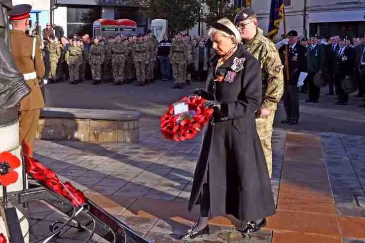 The County Londonderry Lieutenancy, at the invitation of respective RBL’s attended Services of Remembrance at towns and villages across the County. In Coleraine LL Alison Millar laid the first wreath on behalf of His Majesty The King.