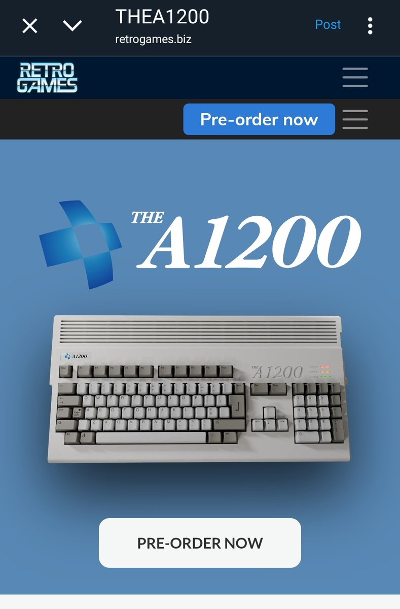 CommodoreSpain's tweet image. En la web oficial ya aparece la reserva #TheA1200