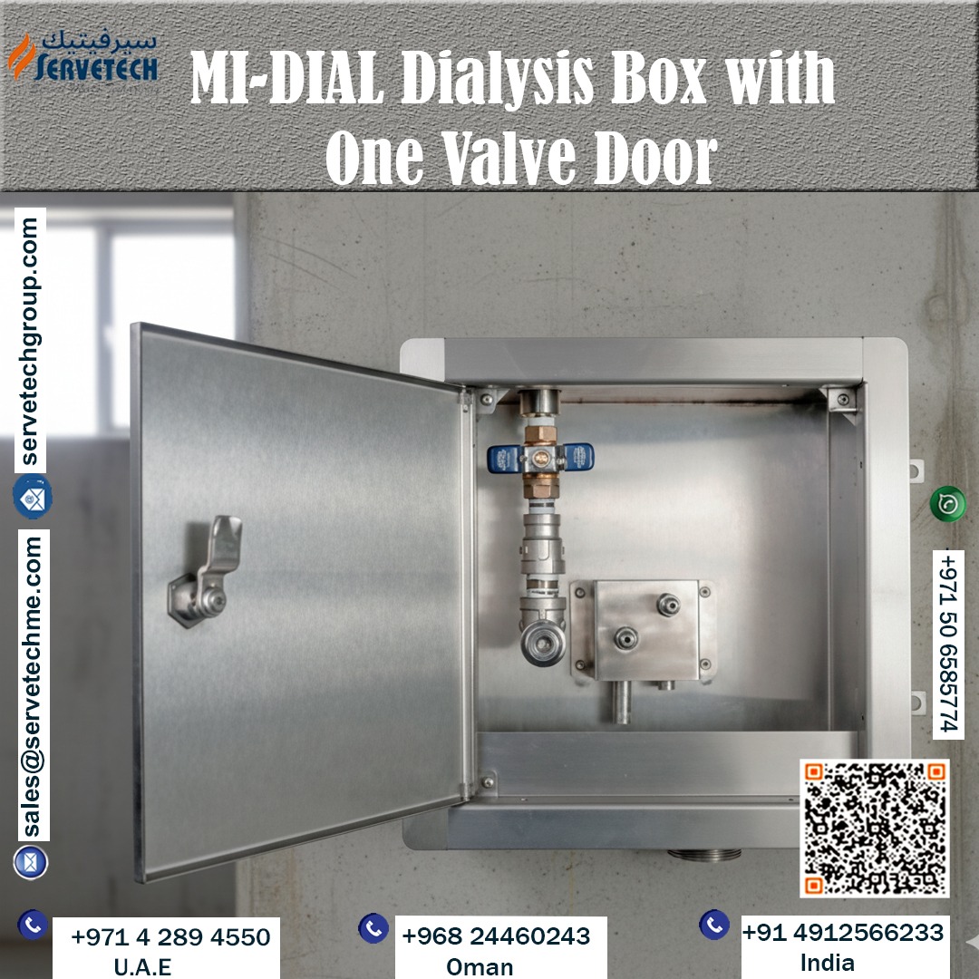 Servetech_'s tweet image. ✨ MI-DIAL Dialysis Box (One-Valve Door)
16-ga 316 SS satin, removable frame &amp;amp; door, ½&quot; PVC supply w/ ball valve, ¾&quot; hose hookup, 2&quot; SS drain with sloped bottom. Hygienic, service-ready.
📩 DM for specs &amp;amp; quotes.
#Dialysis #MedicalPlumbing #Servetech