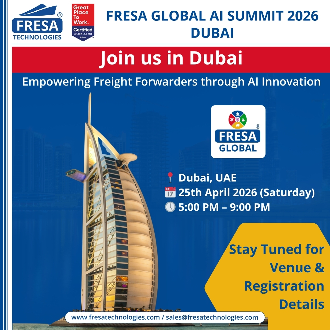 fresatechnology's tweet image. 🚀 Exciting Announcement!

Join us in Dubai for the FRESA GLOBAL AI SUMMIT 2026, where industry leaders will explore how AI innovation is transforming the freight forwarding industry.

#FresaGlobalAISummit #AISummit2026 #DubaiEvents #FreightForwarders #Innovation #Logistics #AI