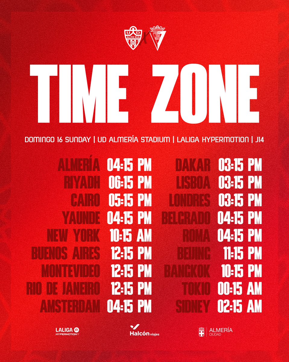 🗺 The #AlmeríaCádiz match can be viewed worldwide.