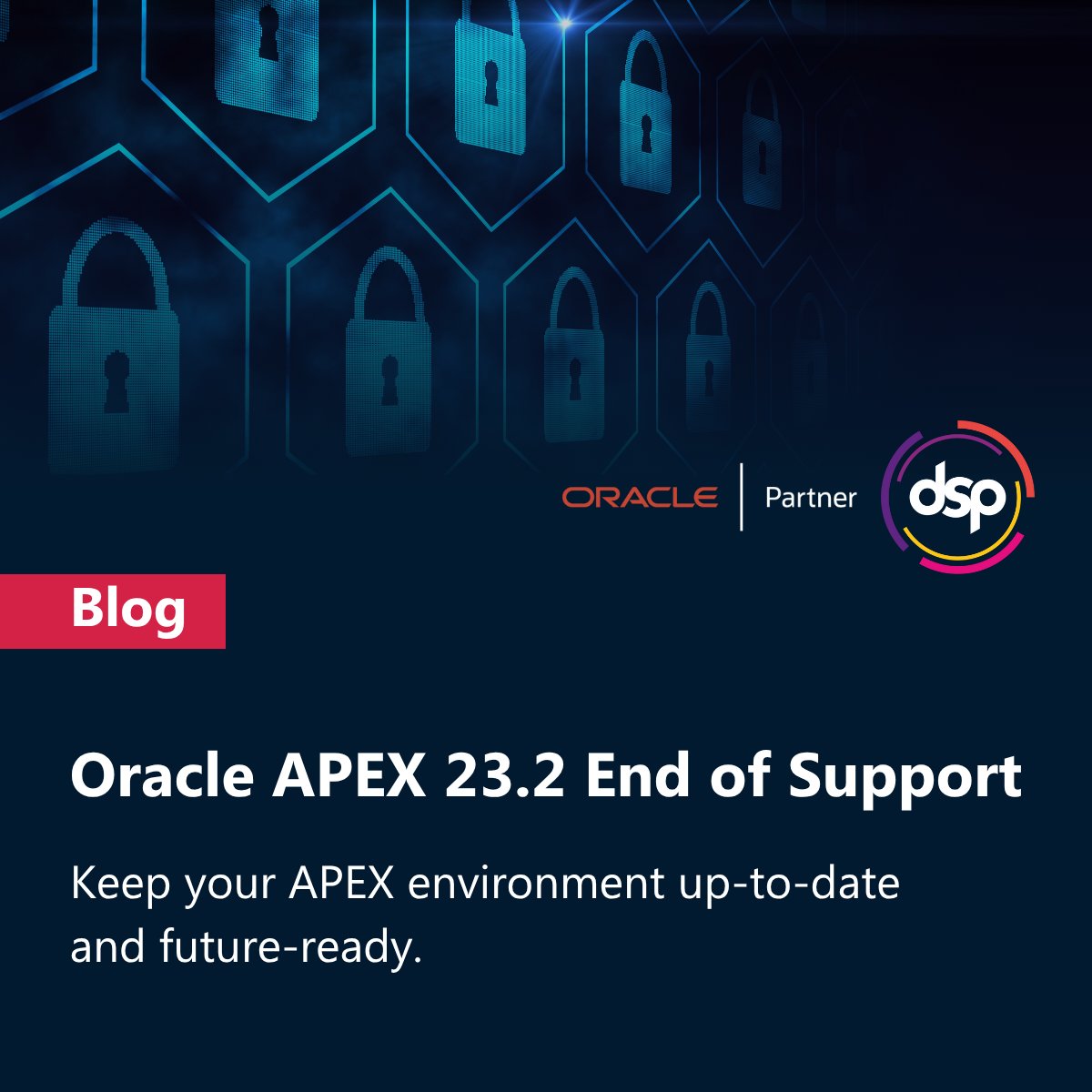 dsp_uk's tweet image. 🚨 Oracle APEX 23.2 Support ends this month.

If your applications are running on APEX 23.2 or earlier, now is the time to plan your upgrade.

Read our blog for more information.
🔗 bit.ly/4oAniM1

#OracleAPEX #APEX #orclapex #OraclePartner #APEX232 #EndofSupport