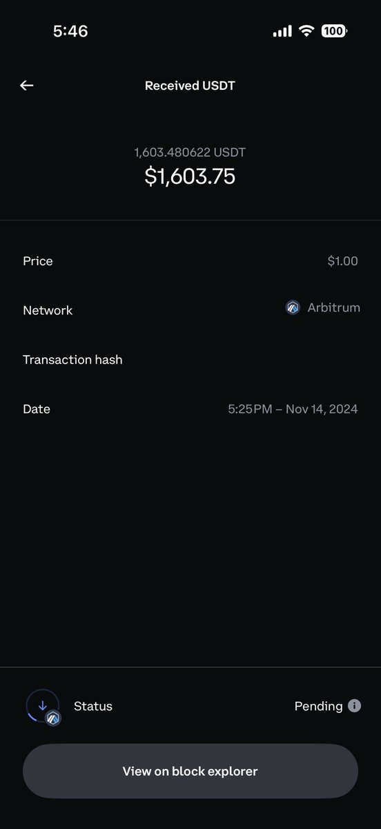 G_Horne13's tweet photo. @cobie @DuckDegen @0xQuit @LambofCrypto @satsdart @brian_armstrong Sent this a year ago on accident. Still pending. https://t.co/x9C7FbyigR