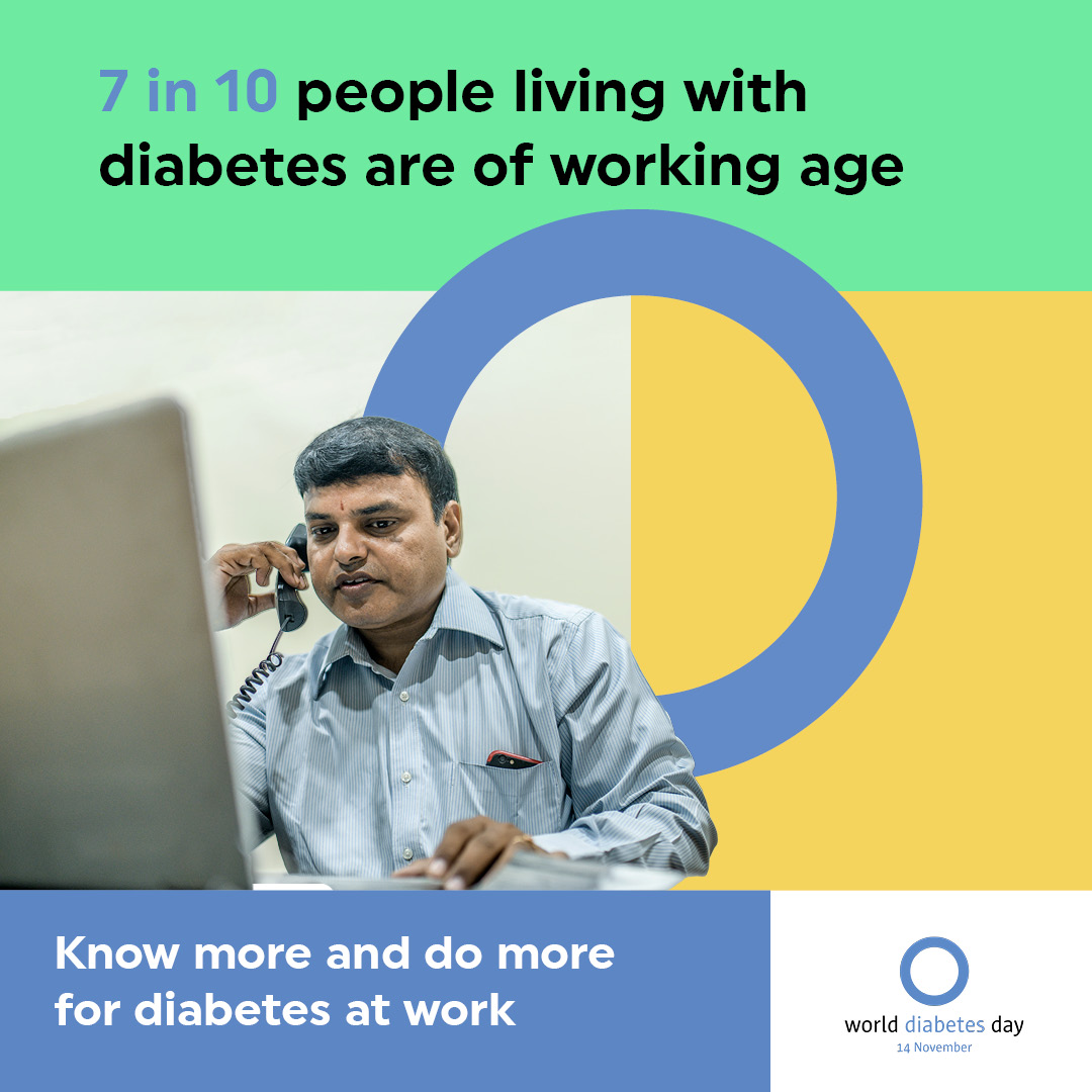 NHSSurreySussex's tweet image. 7 in 10 adults with #diabetes are of working age — over 400 million people.

Too many face stigma or stress at work. 

This #WorldDiabetesDay, let’s make workplaces supportive and inclusive for everyone. 💙

#HealthAtWork #DiabetesAwareness