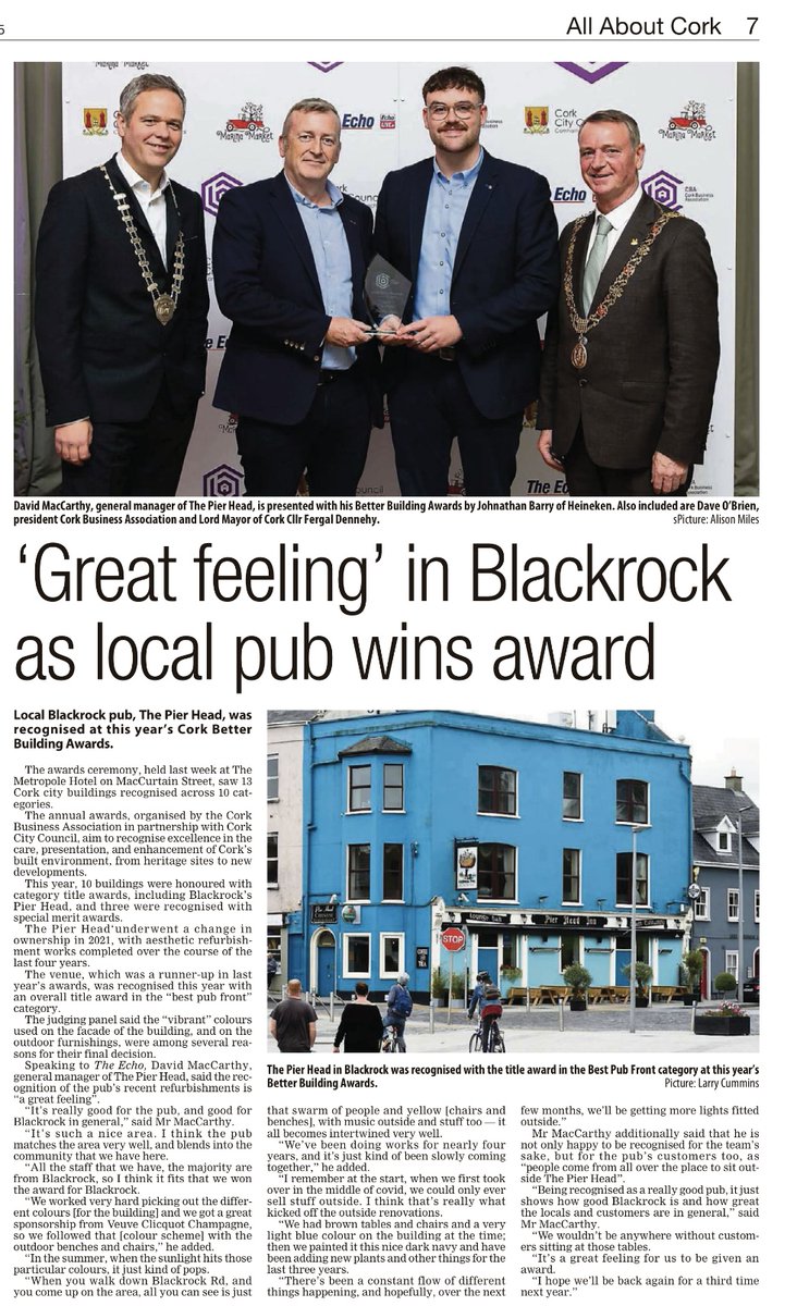 We are certainly in Awards Season! Some print &amp; online coverage with thanks incl full page with Cork Independent. Congratulations to all the nominees, winners &amp; to the wonderful Metropole Hotel named Judges' Choice @ the CBA Better Building Awards! #OSMPHOTO #Cork #BuildingAwards