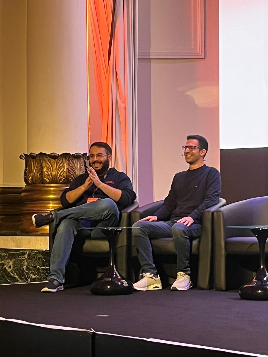 RNLConf's tweet image. @mo__javad &amp;amp; @reactiive_ having a blast answering the audiences questions about animations 😃 #RNLConf2025