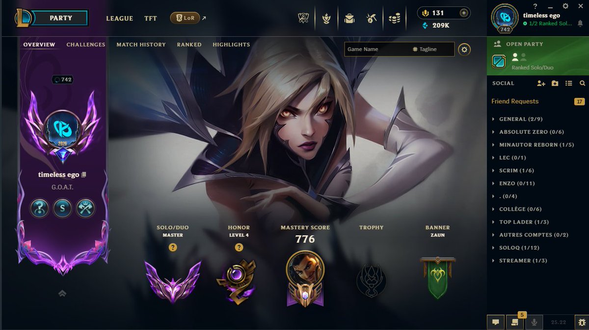 🔴Les amis, c'est l'heure, une nouvelle méthode de travail en perspective ! On va review chacune des games jouées en notant les erreurs majeures, venez m'aider et vous progresser, deal🤝?

🗒️Objectif : Jouer contre Caliste une fois dans ma vie.

twitch.tv/l3o__lol