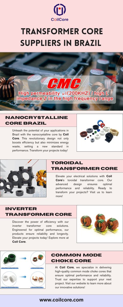 CoilCoreTech's tweet image. Discover the power of quality with Coil Core, your trusted partner among transformer core suppliers in Brazil.

Our commitment to excellence ensures that you receive the best solutions for your electrical needs. Ready to elevate your projects? Let’s connect! #CoilCore #CMC