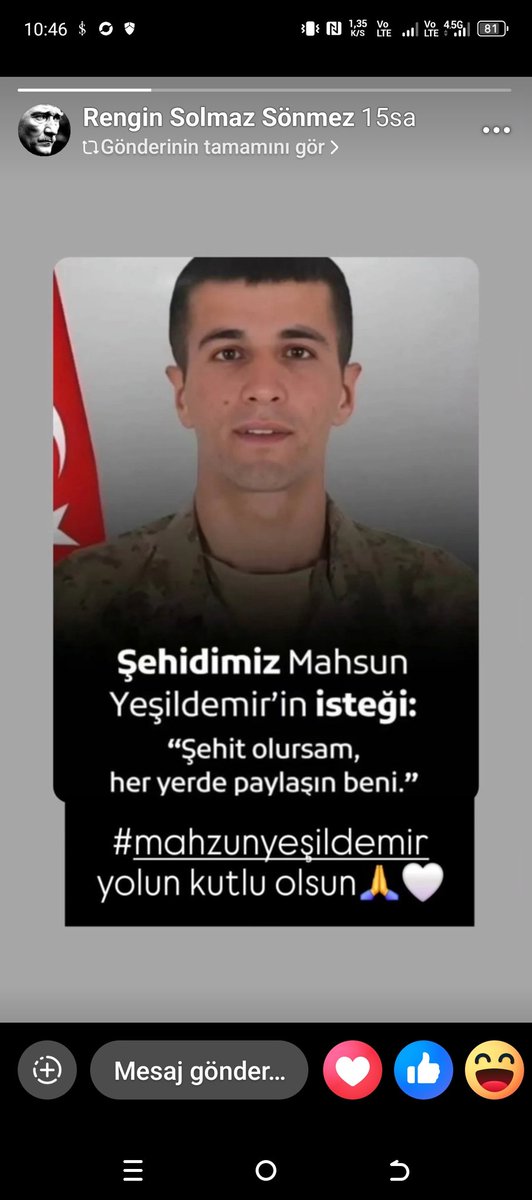 Şehidimizin isteği emirdir 🥺❤🤍