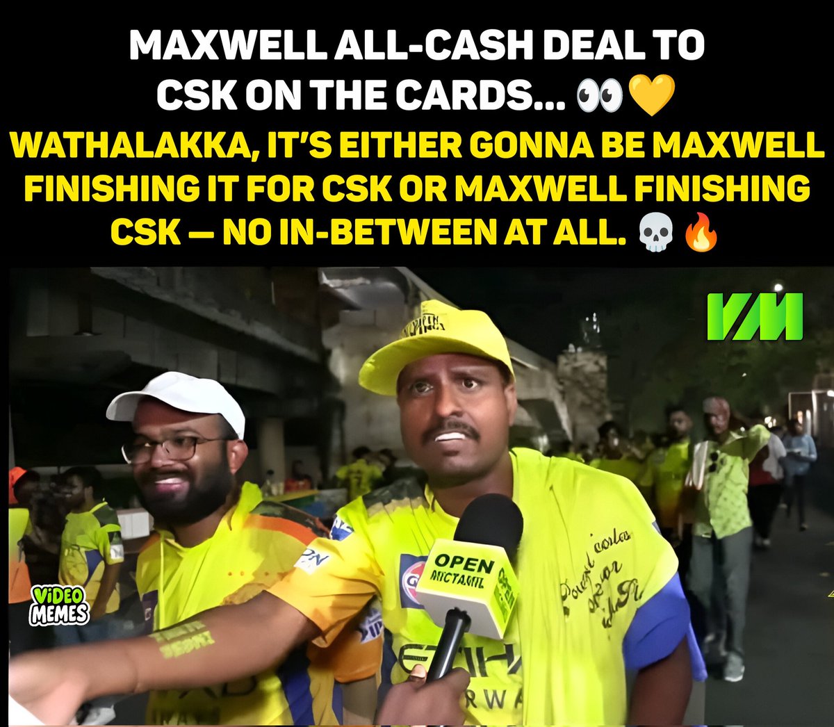 memeschennai's tweet photo. Maxwell to CSK in an all-cash deal… the streets are whispering. 👀💛

#CSK #GlennMaxwell #AuctionBuzz #WhistlePodu #Yellove #IPLMadness https://t.co/fb642hyggv