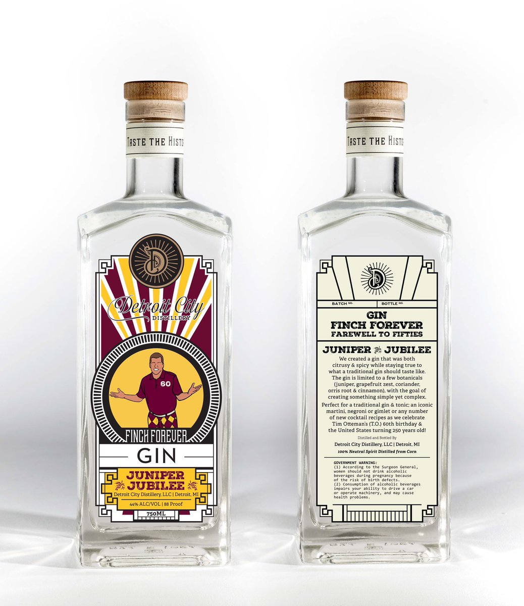 teeohhcmu's tweet image. Based on the @DetroitCityDist label template, FINCH FOREVER JUNIPER JUBILEE jumps off the bottle with maroon &amp;amp; gold metallic foil highlights on the front &amp;amp; a great story on the back! Sales open in just 2 months on Jan 13! As always, proceeds benefit @cmurpl student scholarships!