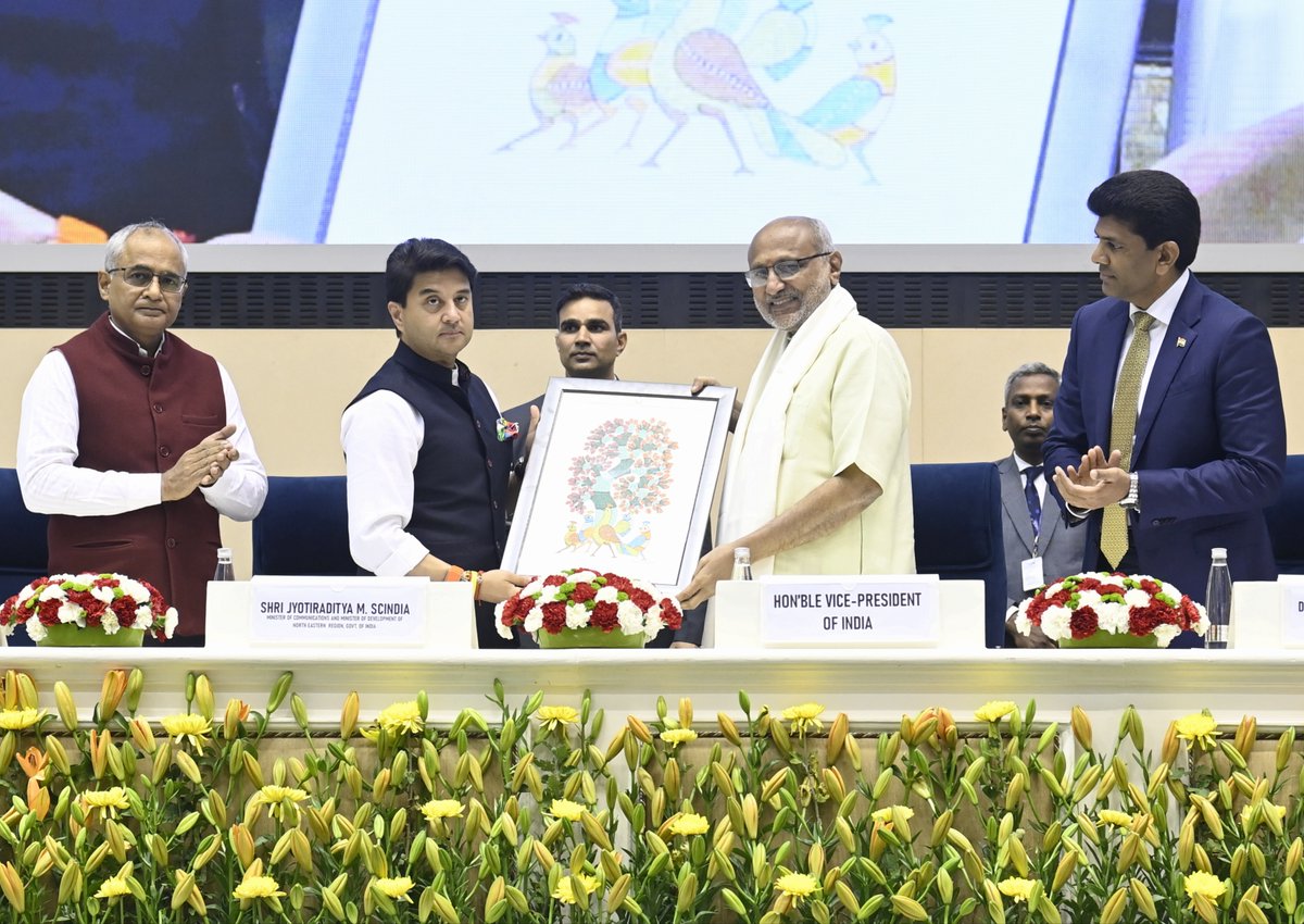 VPIndia's tweet image. Hon’ble Vice-President Shri C. P. Radhakrishnan graced the Diamond Jubilee Ceremony of the Indian Telecommunications Service (ITS) today at Vigyan Bhawan, New Delhi. 

Reflecting on the journey of 60 years, the Vice-President recalled the days when a telephone connection was a…