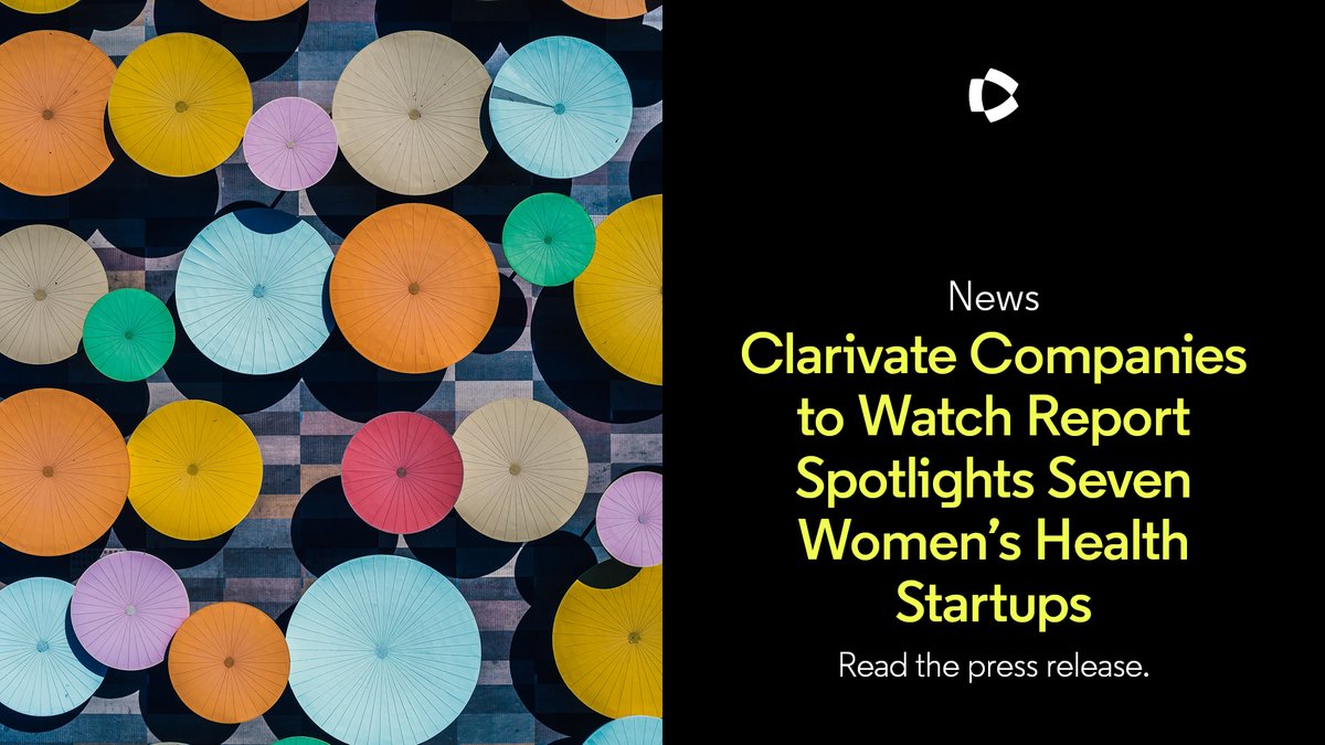 Clarivate's tweet image. Women’s health is being redefined. New Clarivate #CompaniesToWatch report highlights 7 startups driving breakthroughs in fertility, endometriosis, mental health &amp;amp; more.

Read more ow.ly/U8tV50Xr7c3
#WomensHealth #FemTech #ReproductiveHealth