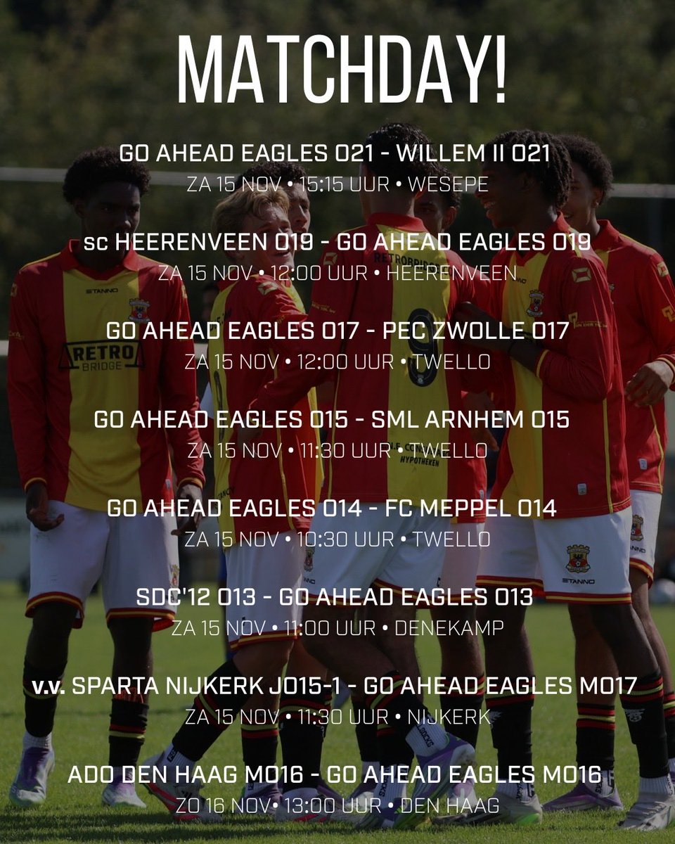 🤩 𝗞𝗮𝗺𝗽𝗶𝗼𝗲𝗻𝘀𝗸𝗿𝗮𝗸𝗲𝗿: O17 op jacht naar de titel! 
📲 Vooruitblik: ga-eagles.nl/kampioenskrake… 

#waartalentenvleugelskrijgen