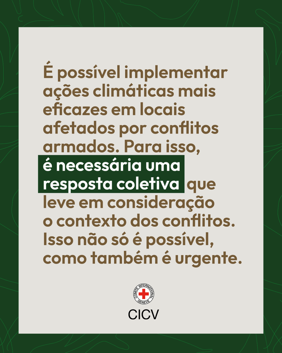 Ações climáticas robustas em locais afetados por conflitos armados – acompanhada de financiamento adequado – são necessárias para atender às necessidades humanitárias, preservar avanços no desenvolvimento e evitar colapsos sistêmicos.
 
#COP30 #COPemBelém