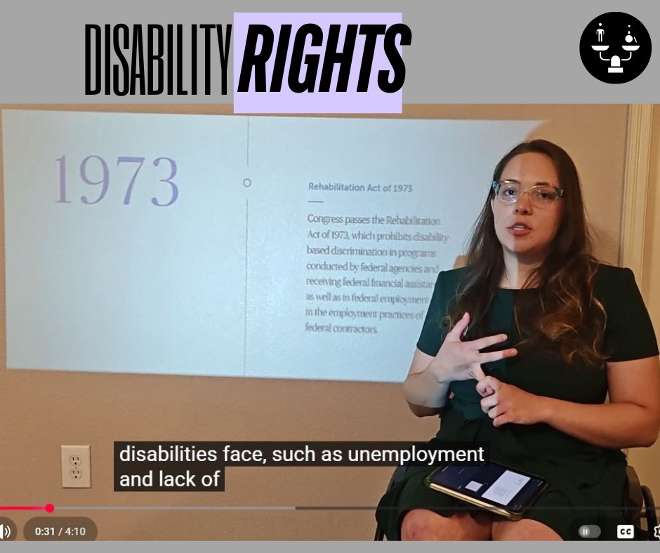SPINALpedia's tweet image. A 4 minute explanation of the history of disability rights in the United States from Alexis Hurtado Richards, a 25 year old paraplegic and local civil rights activist  ⚖♿
spinalpedia.com/community/vide…
#disabilityadvocacy #disabilityrights #rehabilitationact #ADA #spinalcordinjury