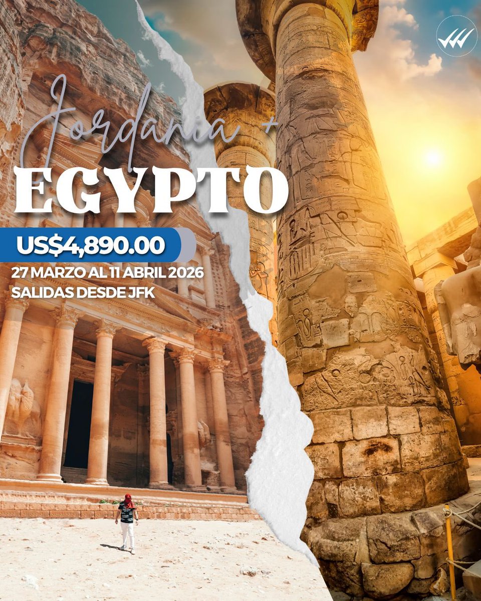 WL_Tours's tweet image. EGYPTO 🇪🇬 + JORDANIA 🇯🇴 

DEL 27 DE MARZO AL 11 DE ABRIL 2026

 14 NOCHES &amp;amp; 15 DIAS

SALIDA DISPONIBLE DESDE JFK

Reservas al:

Tel. &amp;amp; WhatsApp: (809) 724-2337 
@wltours

#egypto #jordania #circuitos #viajes