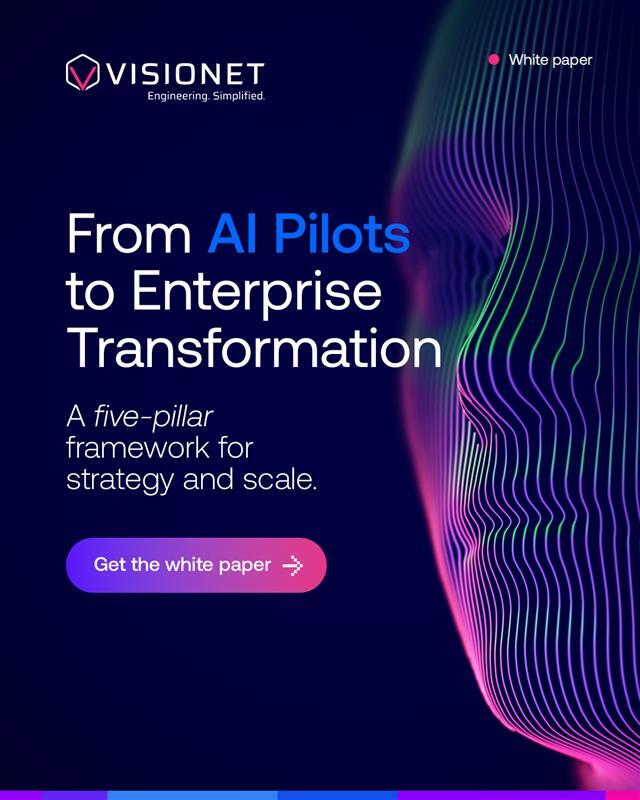 Visionet's tweet image. Most companies invest in AI — few scale it🚀

Our new whitepaper shows how consulting partners turn strategy into real AI impact.

📘 Download now: hubs.li/Q03TbgtS0

#AItransformation #TechConsulting #Whitepaper #Visionet