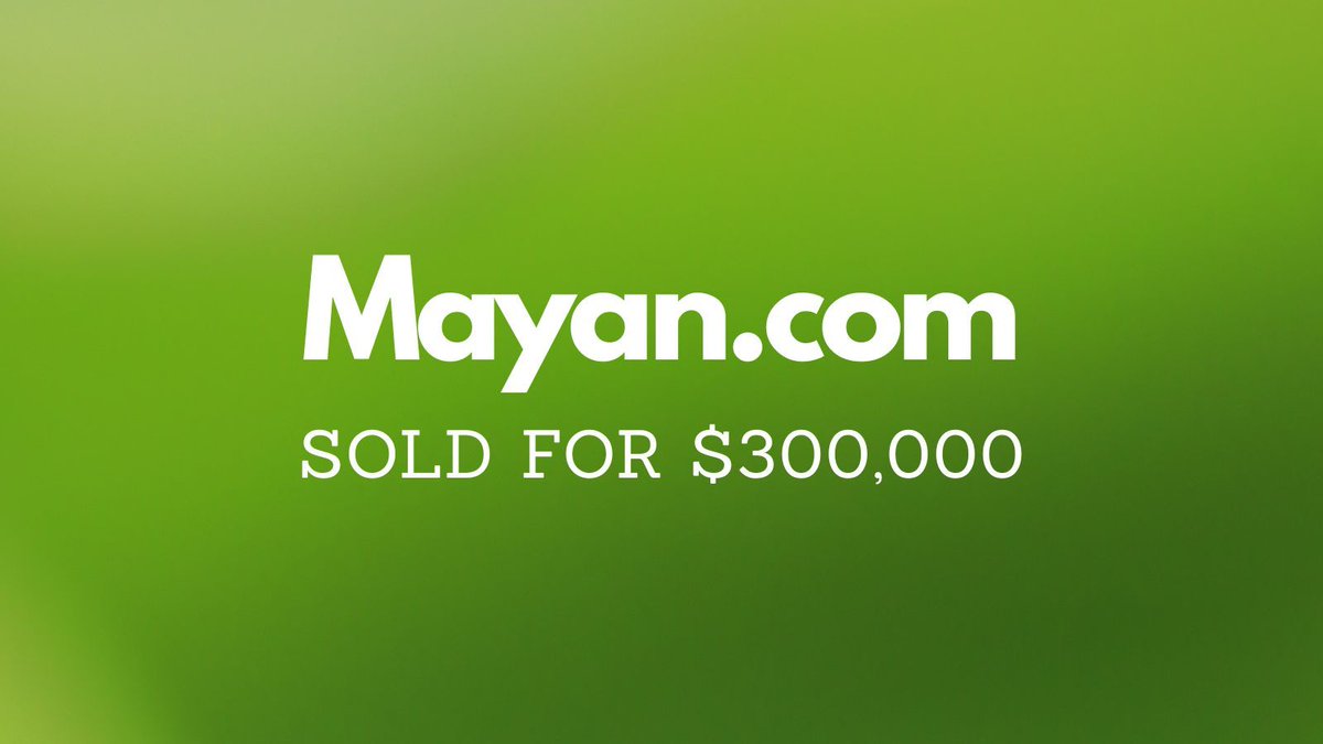 NameBio's tweet image. Yesterday saw $1.6 million in domain name sales including:

$300,000 Mayan․com
$110,000 Odds․ai
$85,000 Specs․ai
$80,000 Soulmate․ai
$70,000 Cursive․ai
$65,000 Gandalf․ai
$58,888 TestPortal․com
$55,000 RightHand․ai
$50,000 Wrangle․ai
$49,888 LuxuryLock․com
$45,000…