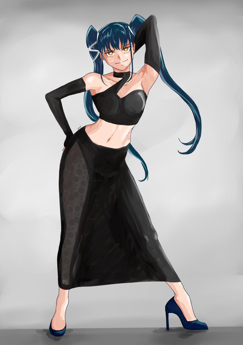 exit_oxide's tweet image. Desire to draw Yachiho intensifies. Though some of my attempts to draw her in referenced &quot;high fashion&quot; poses ended up looking awkward.