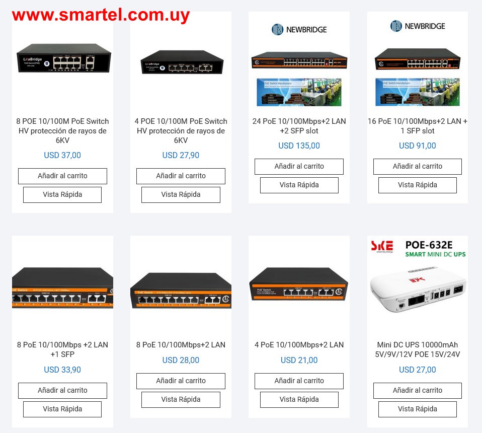 Toda la línea de Switch POE NewBridge ya están en Uruguay !!!