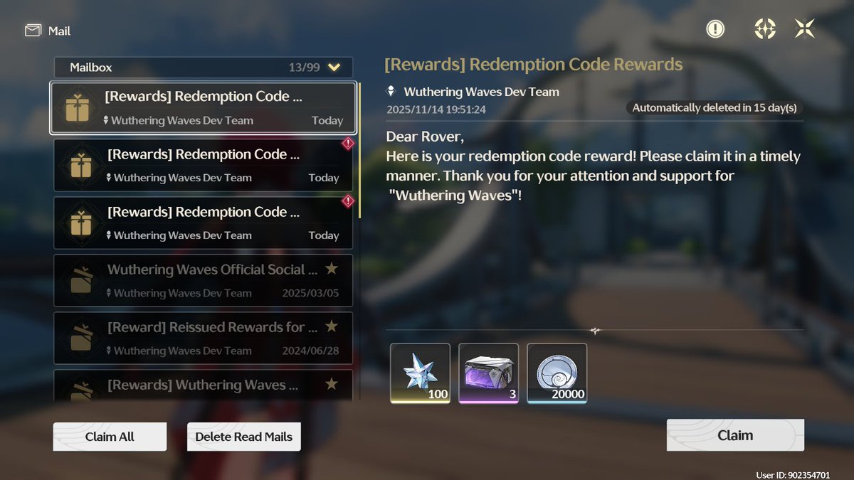 1DaimonZ's tweet image. 3 Redeem Code - Wuthering Waves
ENDLESSSUMMER
CRUMBLEDCITY
SLICEDSPACE
ED 25/11/16 07:59(PT)

Cara:
Masuk ke game
buka setting, other, Redeem, Masukan kodenya
Download:
PC- blog-dnz.com/WuWPC
Android- blog-dnz.com/WutWS
#DaimonZ #Redeem #RedeemCode #WutheringWaves #Wuwa