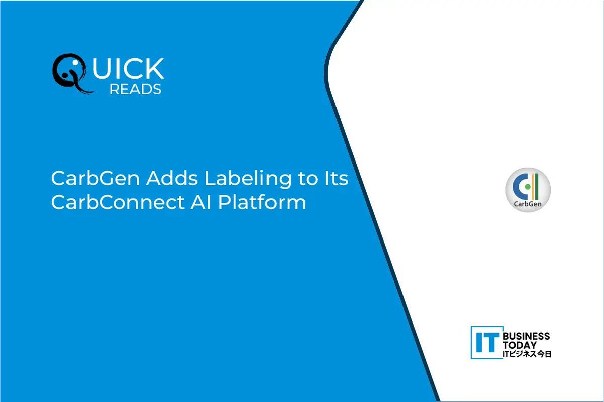 itbusinesstoday's tweet image. #CarbGen Adds Labeling to Its CarbConnect AI Platform

𝙍𝙚𝙖𝙙 𝙈𝙤𝙧𝙚: itbusinesstoday.com/tech/cloud/car…

#AImodeldevelopment #CarbConnect #CarbGen #Cloud #CurveGen