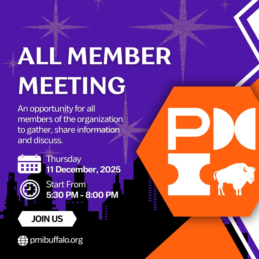 🎉 Celebrate 30 Years of Impact + Shape the Future!

📅 Date: Thursday, December 11, 2025
🕠 Time: 5:30 PM – 8:00 PM (program) + optional networking after
📍 Location: Big Ditch Brewing Company, Buffalo, NY
💲 Cost: Free for Members!
👉 RSVP: pmibuffalo.org/events/events-…

#PMIBuffalo