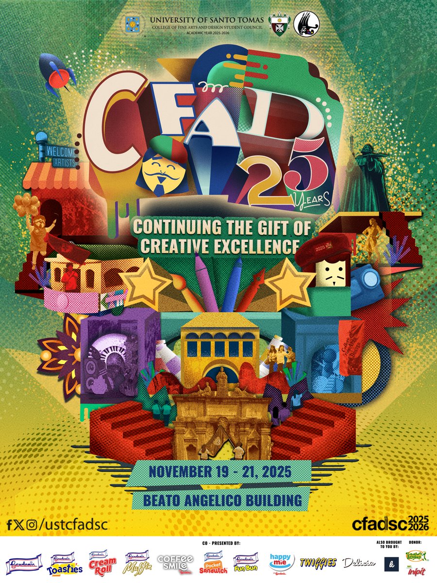 ustcfadsc's tweet photo. CFAD 25 Years - Continuing the Gift of Creative Excellence 📷
As we celebrate the 25th anniversary of CFAD, we commemorate the stories and milestones that have shaped our shared identity as Thomasian Artists and Designers. https://t.co/NQFHFOFTLA