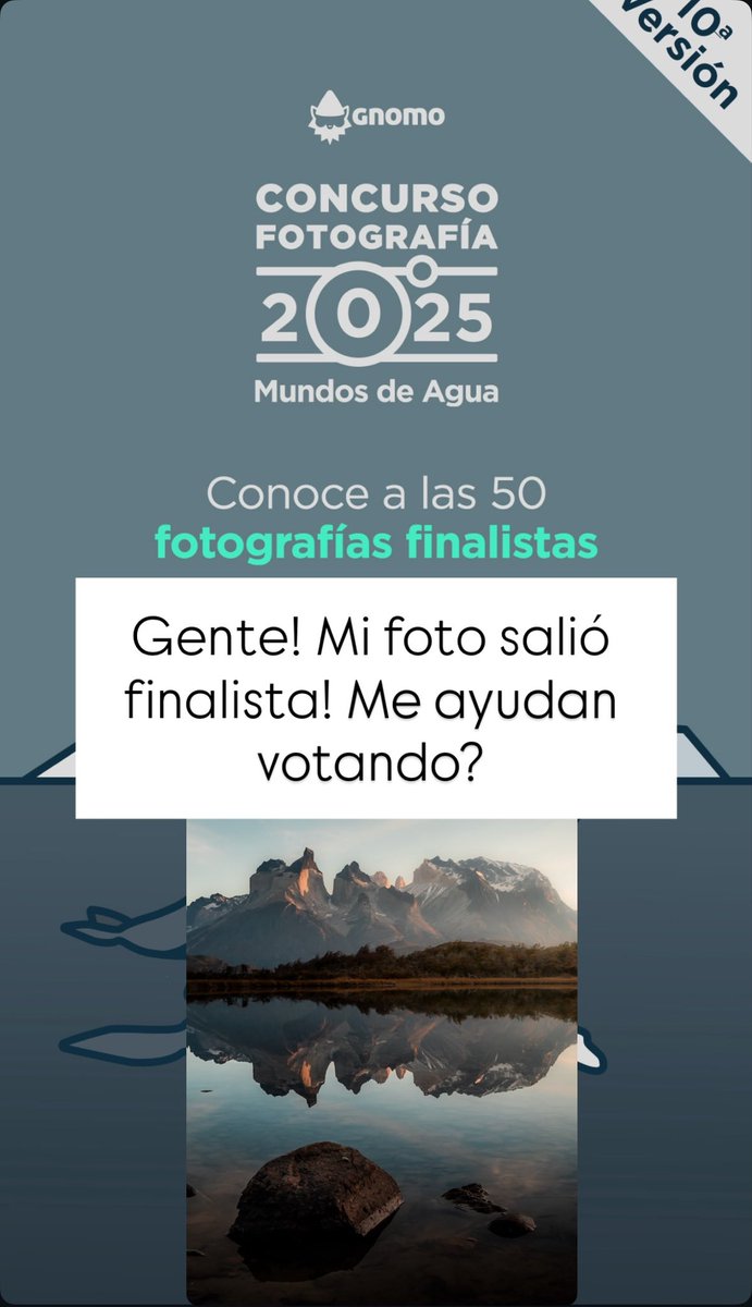 danieldelclavel's tweet photo. Hola! Mi foto quedó finalista en un concurso de fotografía, me ayudan votando por mi foto? Es la foto 28, aquí les dejo el link
Muchas gracias 

https://t.co/de0QLPd2T8 https://t.co/xm5RPboCAU