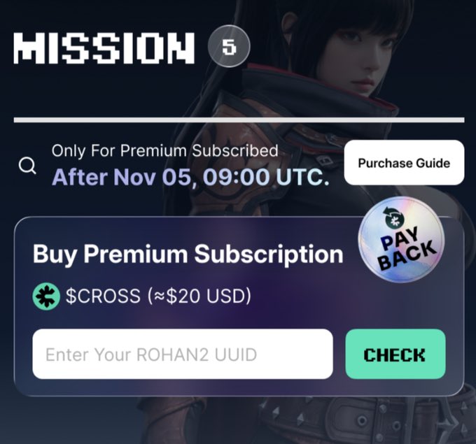 Chefsunshine01's tweet image. Instant Rewards Are LIVE!
The Premium Sub Payback Mission now verifies your purchase automatically on CROSS PLAY

Buy Premium on NEXT Market
Enter UUID
Instant verification → instant CROSS Points
Withdraw to CROSSx wallet (7 days)

#CROSS #CROSSPLAY #CROSSWave #ROHAN2 #Yapping